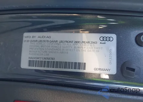 2020 Audi A7 Sportback Prestige 55 Tfsi Quattro S Tronic z USA, uszkodzony, nr VIN WAUV2AF21LN058783